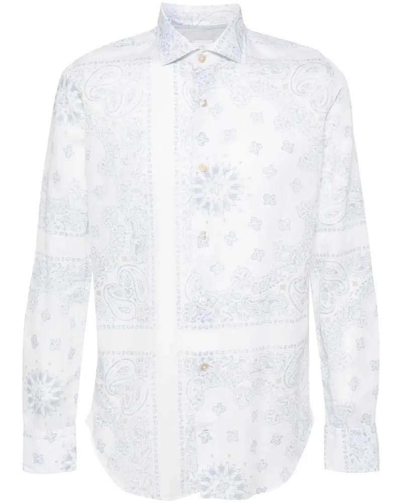 Eleventy Hemd mit Paisleymuster - Weiß Weiß