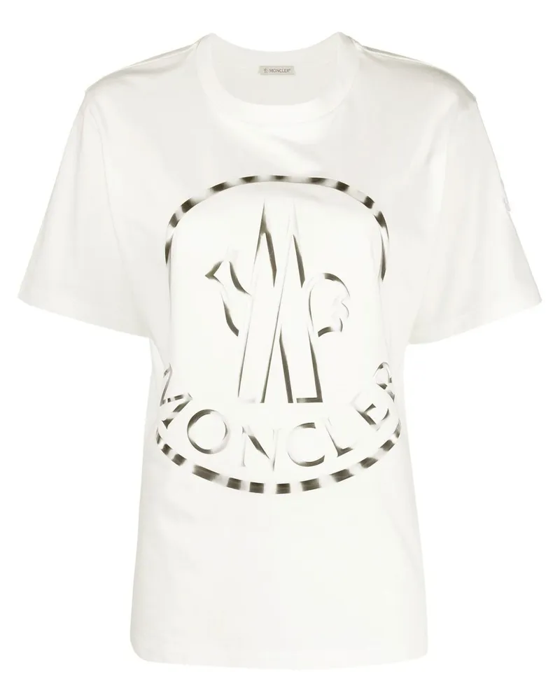 Moncler T-Shirt mit Logo-Print - Weiß Weiß