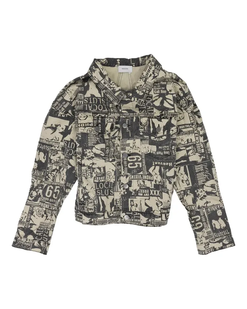 RHUDE graphic-print denim jacket - Nude Nude