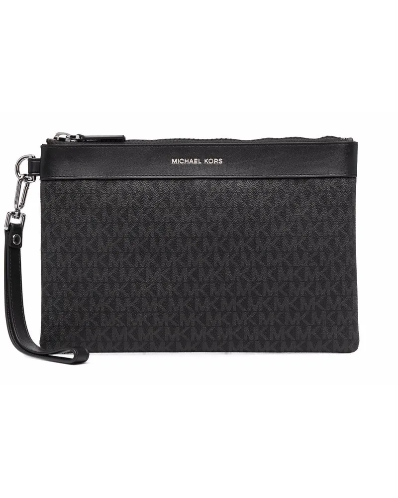 Michael Kors Clutch mit Monogramm-Print - Schwarz Schwarz