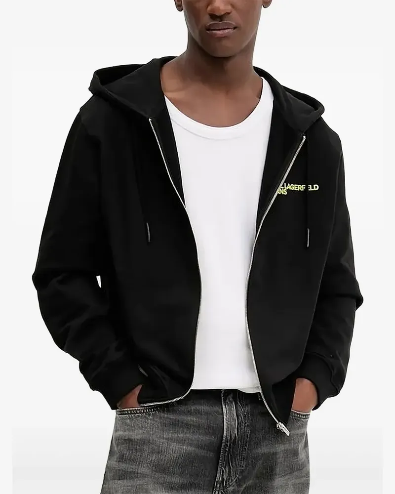 Karl Lagerfeld Kapuzenjacke mit Logo-Print - Schwarz Schwarz
