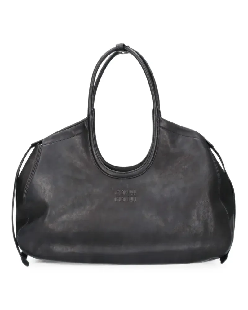 Miu Miu Ivy nappa leather shopping bag - Schwarz Schwarz