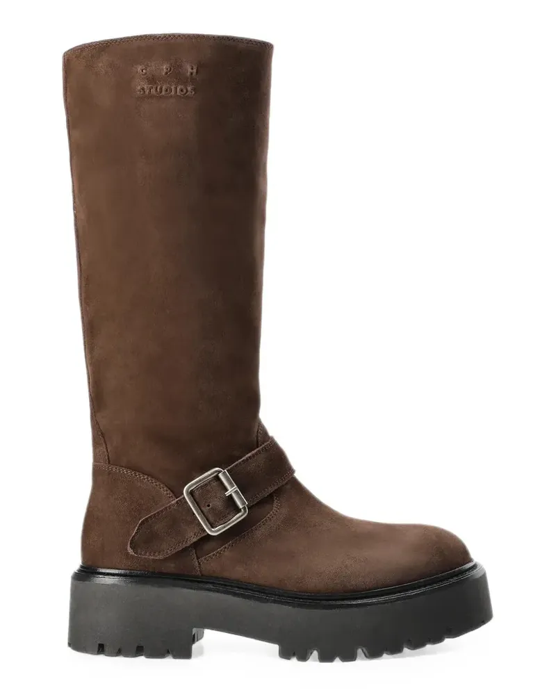 Copenhagen Chunky Biker buckle-strap chunky-sole boots - Braun Braun
