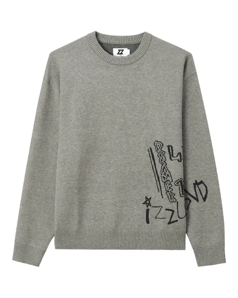 Izzue Pullover mit grafischem Print - Grau Grau