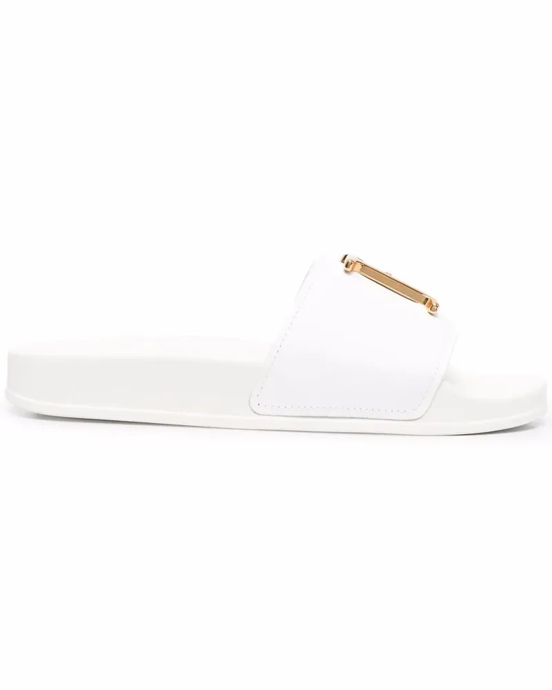 Dsquared2 Pantoletten mit Logo - Weiß Weiß