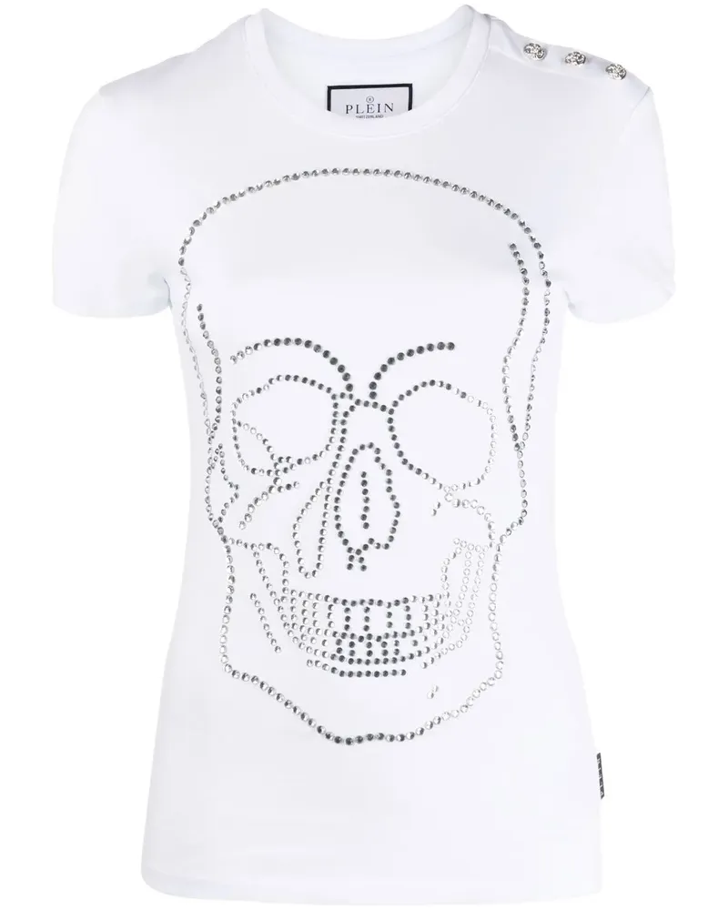 Philipp Plein T-Shirt mit Kristallen - Weiß Weiß