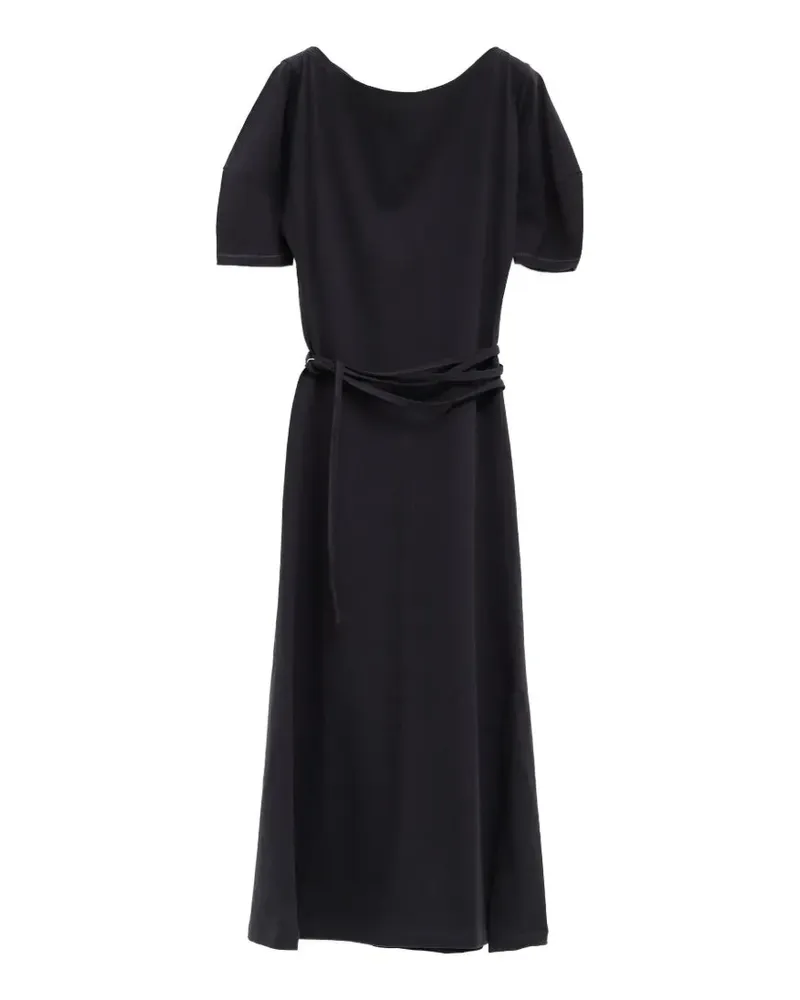 Christophe Lemaire off-shoulder tie-waist midi dress - Schwarz Schwarz