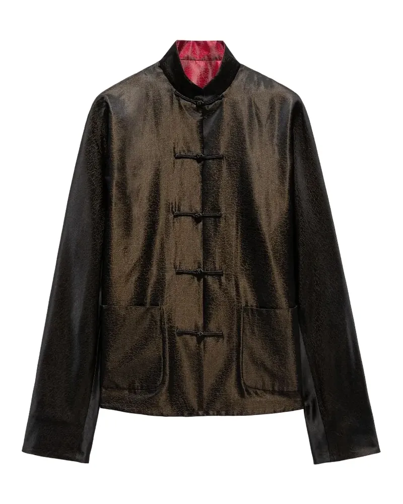 Shanghai Tang Wendbare Jacke mit Sattelstickerei - Braun Braun