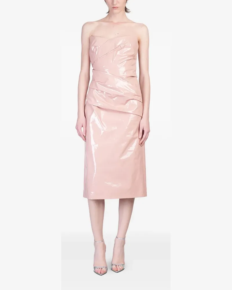 DEL CORE Drapiertes Bustier-Midikleid - Rosa Rosa