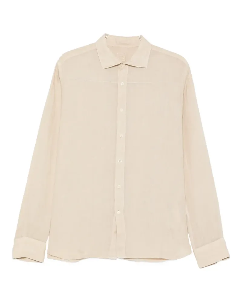 120% Lino buttoned long-sleeve shirt - Nude Nude