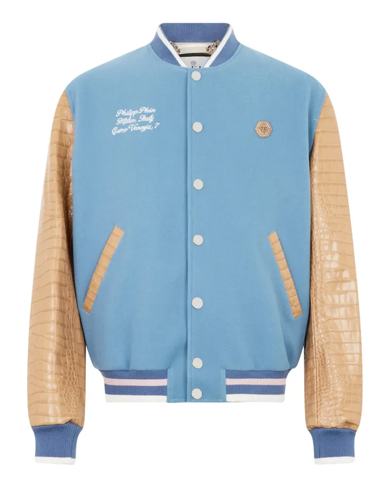 Philipp Plein Klassische Bomberjacke - Blau Blau