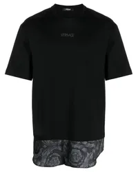 Versace T-Shirt mit Barocco-Print Schwarz