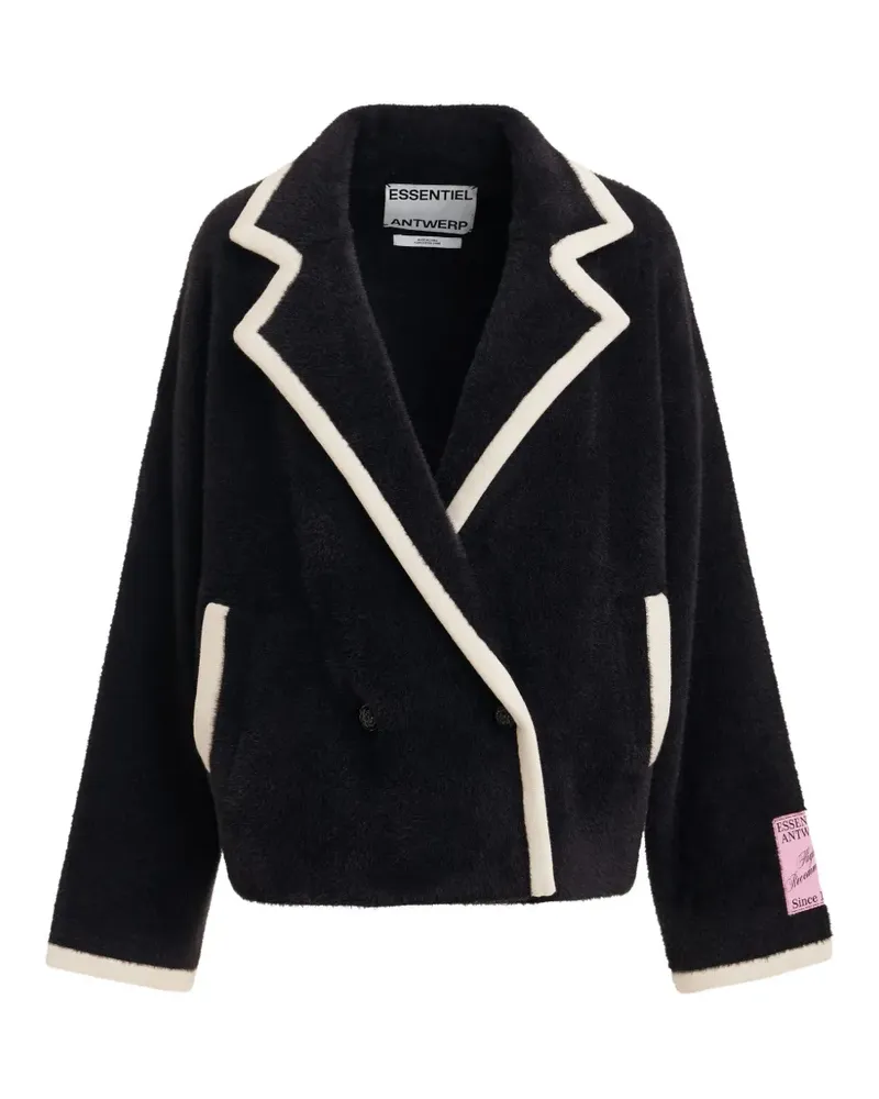 Essentiel Cabanjacke aus Faux Shearling - Schwarz Schwarz