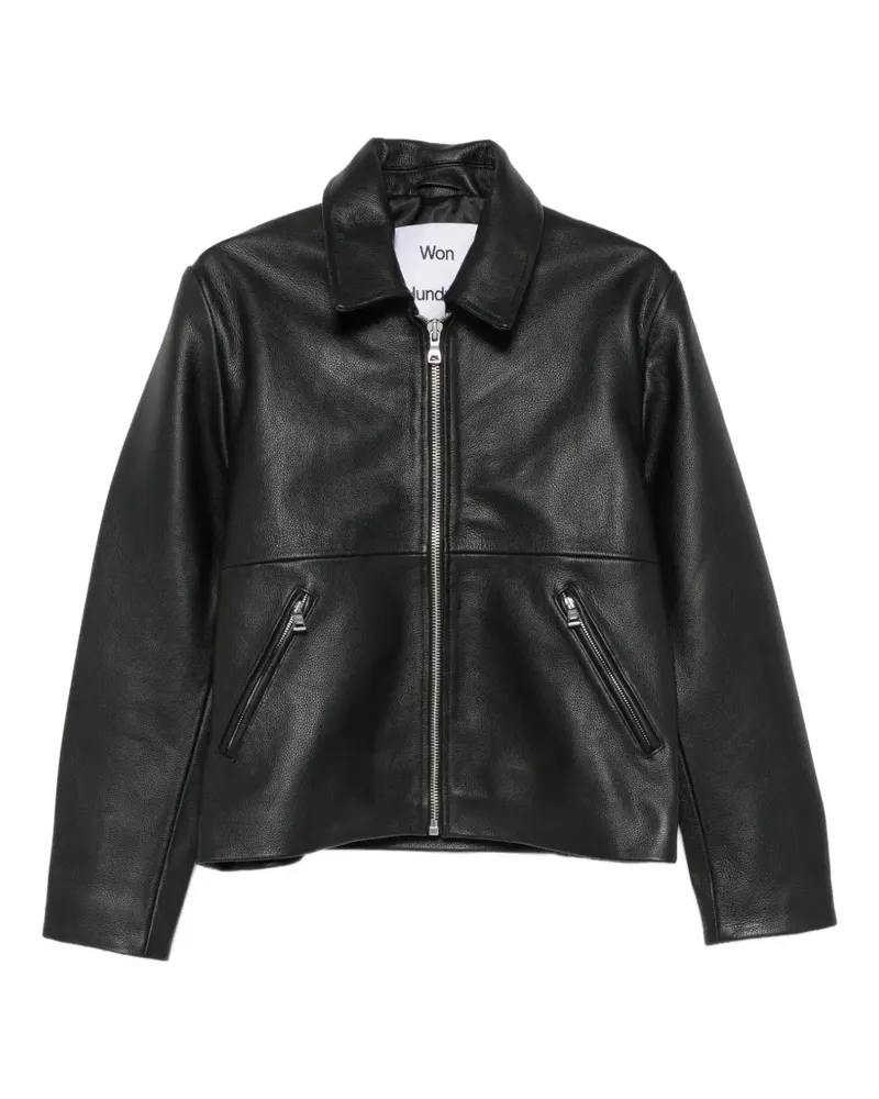 Won Hundred Dutton Lederjacke - Schwarz Schwarz