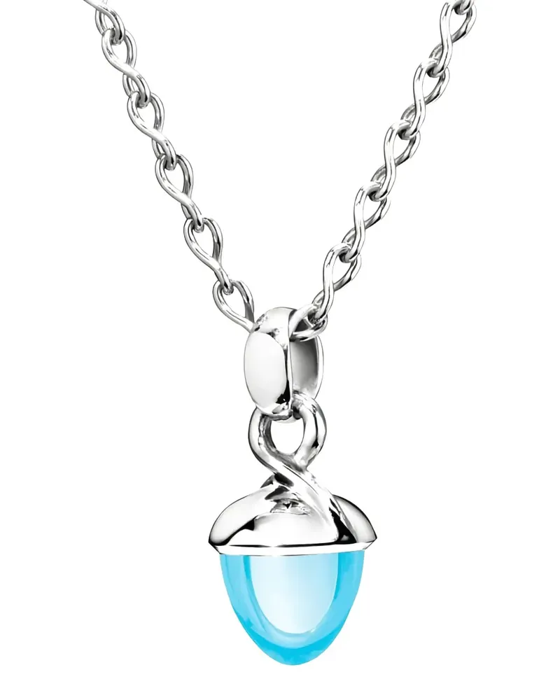 TAMARA COMOLLI 18kt Bouquet Weißgoldhalskette mit Topas - Silber Silber