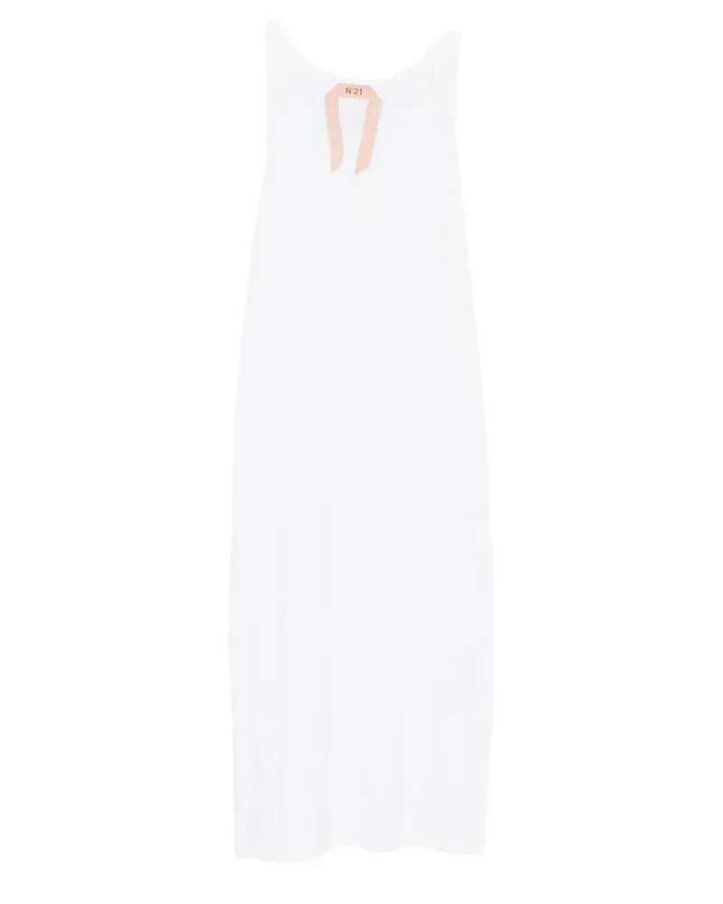N° 21 Jersey-Kleid mit V-Ausschnitt - Weiß Weiß