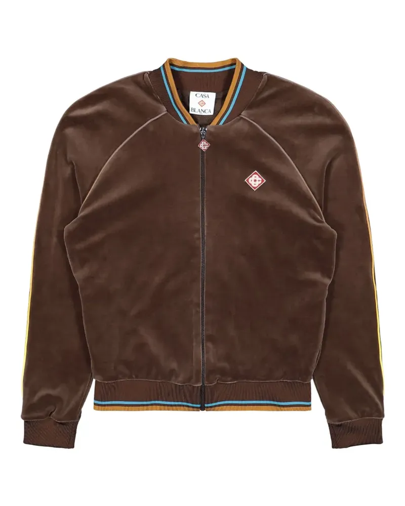 Casablanca Paris Velour logo-patch velour jacket - Braun Braun