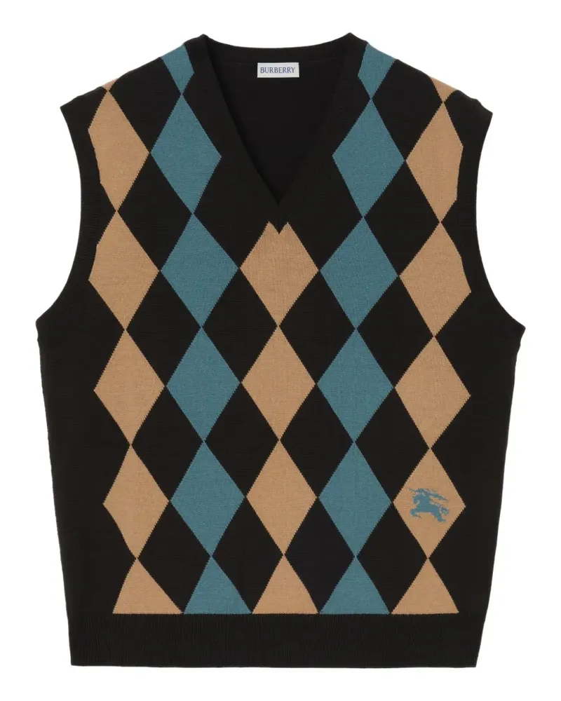 Burberry Pullunder mit Argyle-Muster - Schwarz Schwarz