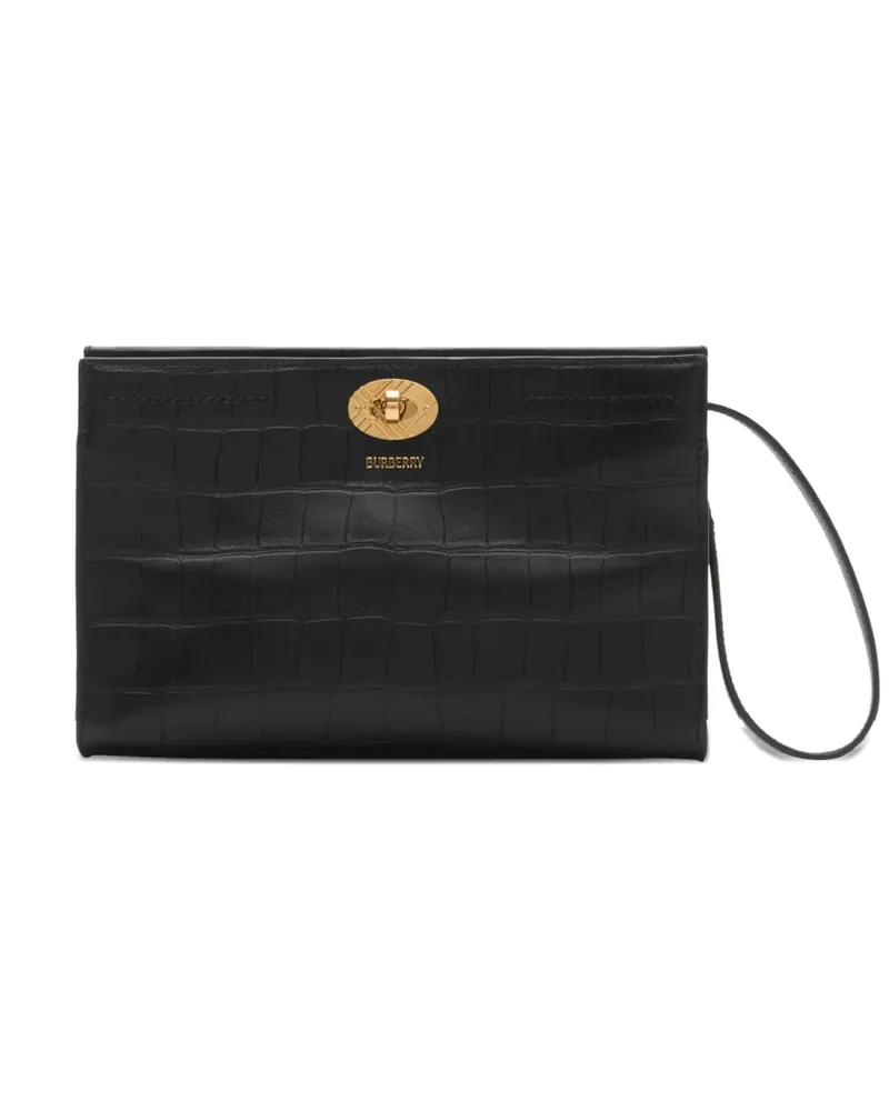 Burberry Cotswolds Schultertasche mit Kroko-Effekt - Schwarz Schwarz