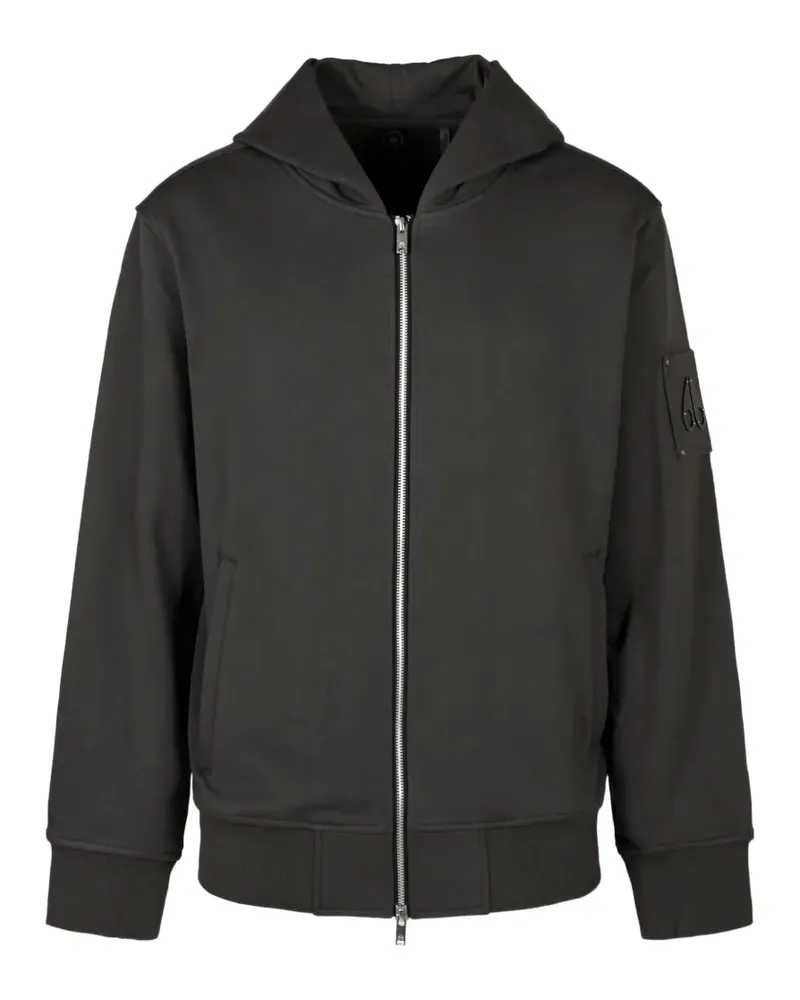 Moose Knuckles logo-patch zip-up hoodie - Grau Grau