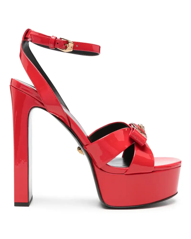 Versace Sandalen aus Lackleder mit Schleife - Rot Rot