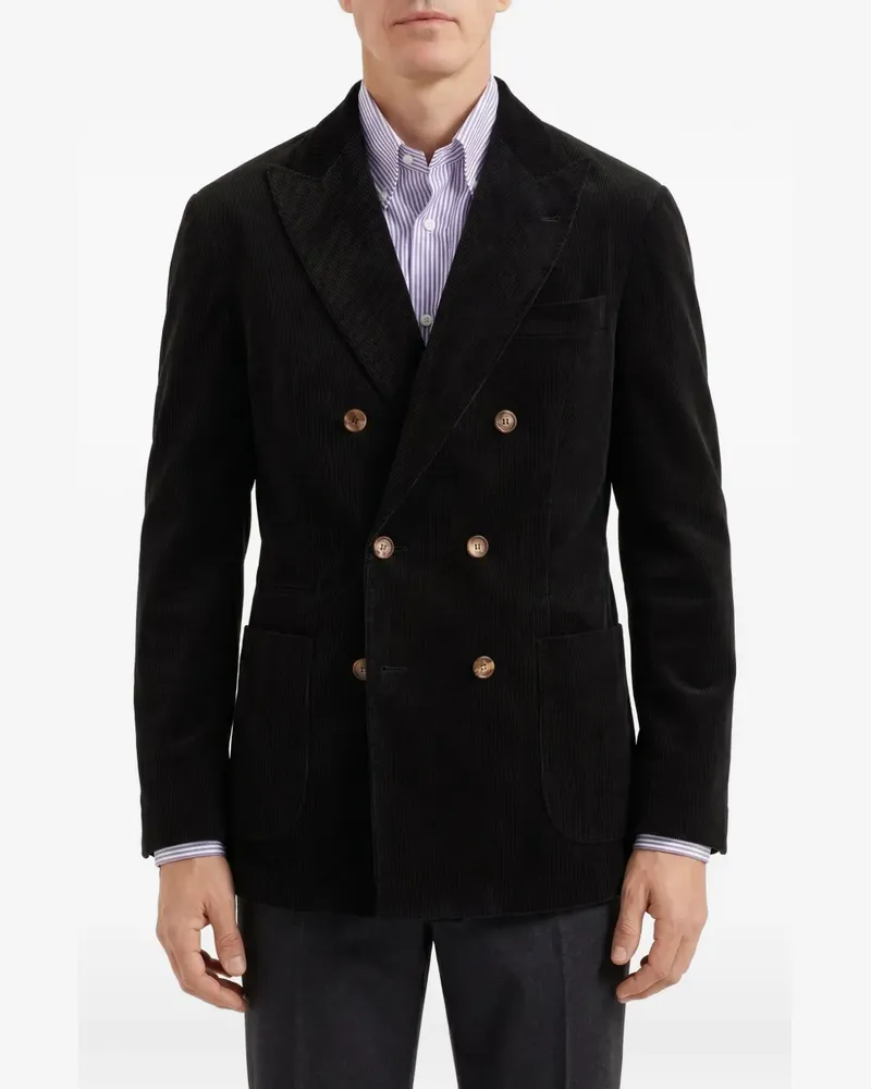Brunello Cucinelli Doppelreihiges Cordsakko - Schwarz Schwarz