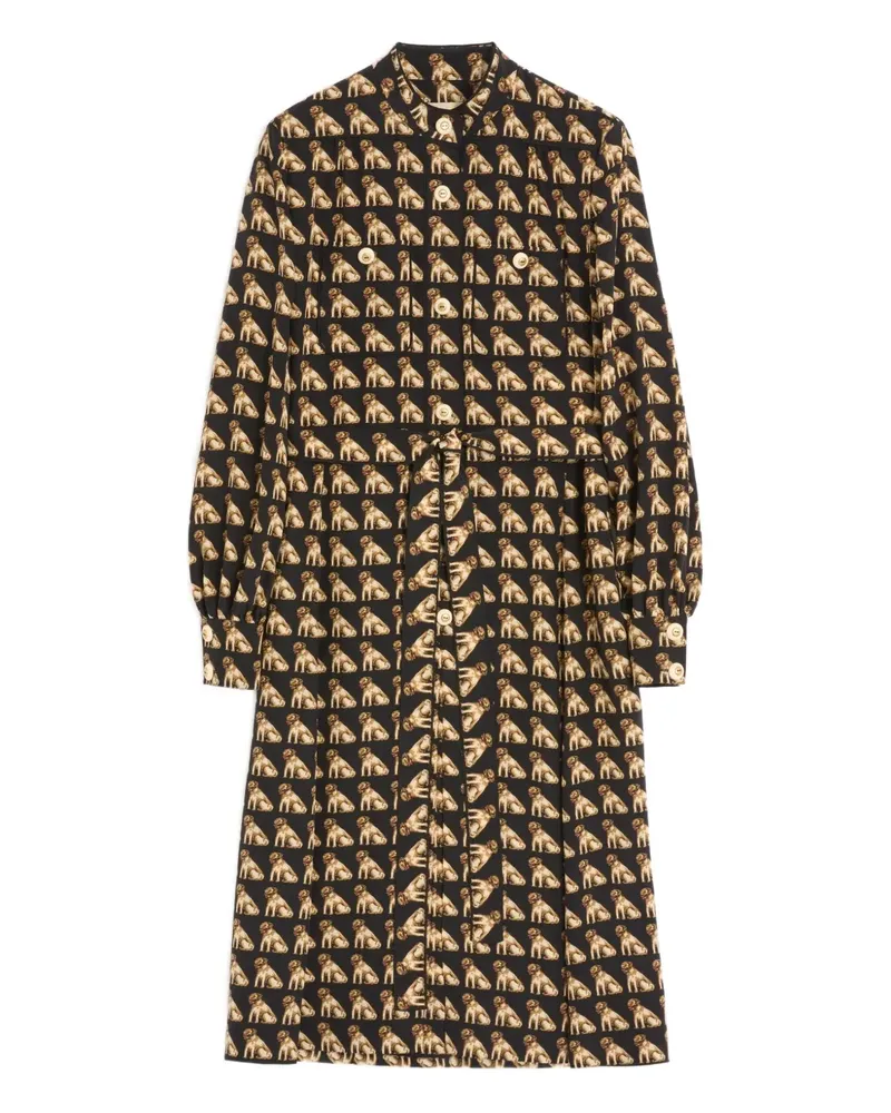Valentino Garavani Chinakrepp-Midikleid mit Petit Charles-Print - Schwarz Schwarz