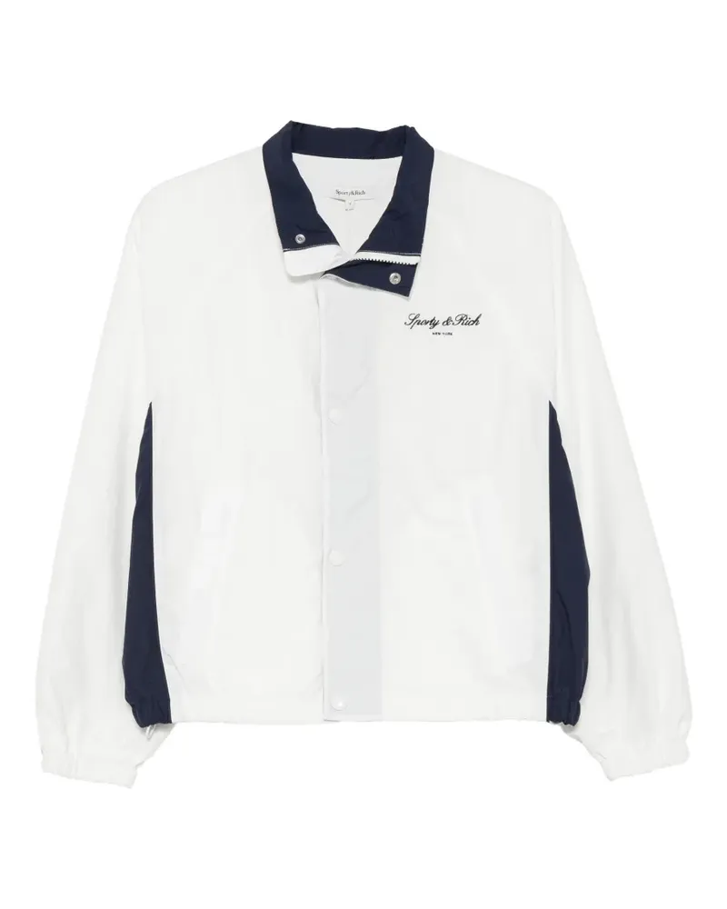 SPORTY & RICH logo-embroidered colour-block jacket - Weiß Weiß