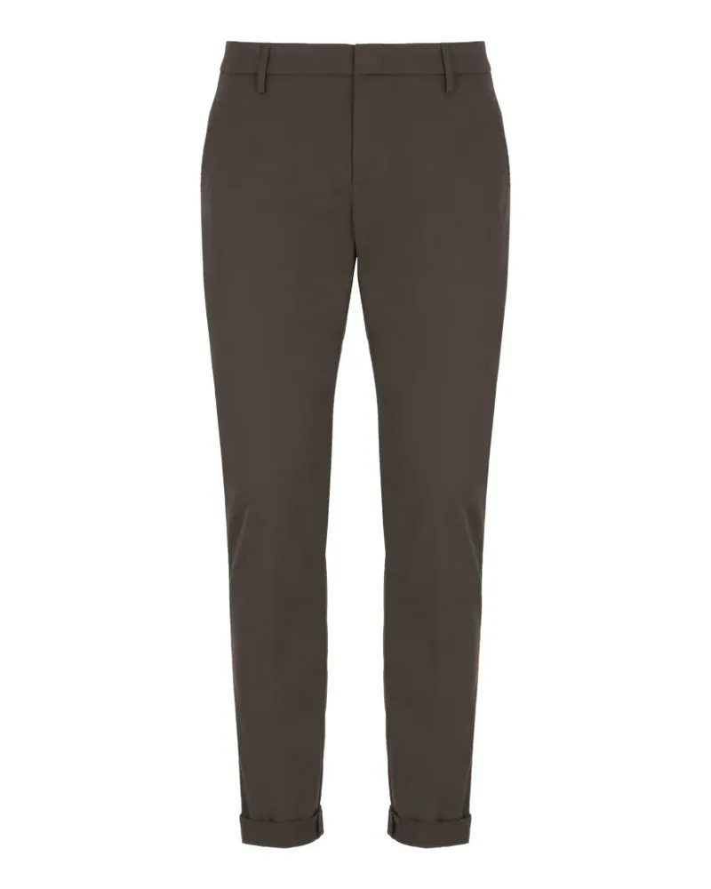 Dondup logo-plaque turn-up trousers - Braun Braun