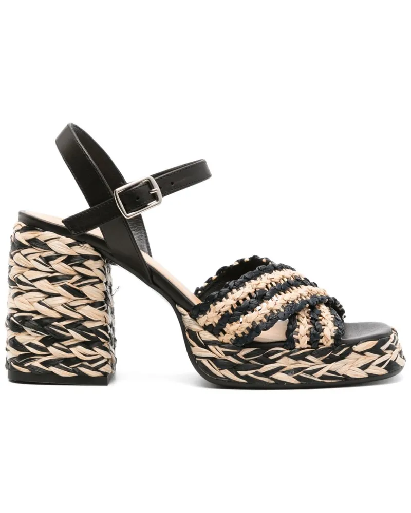 Castañer Vicen Sandalen aus Bast 95mm - Schwarz Schwarz