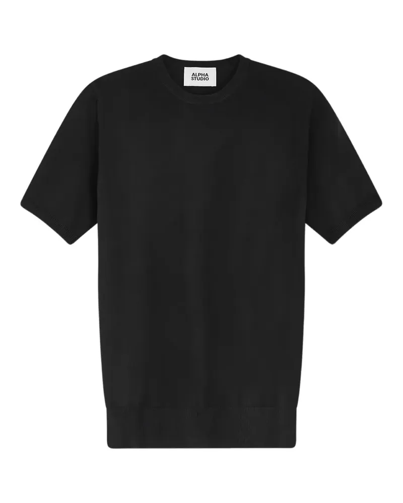 Alpha Studio Pullover mit kurzen Ärmeln - Schwarz Schwarz
