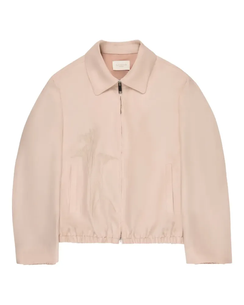 Slowear floral-embroidered bomber jacket - Rosa Rosa