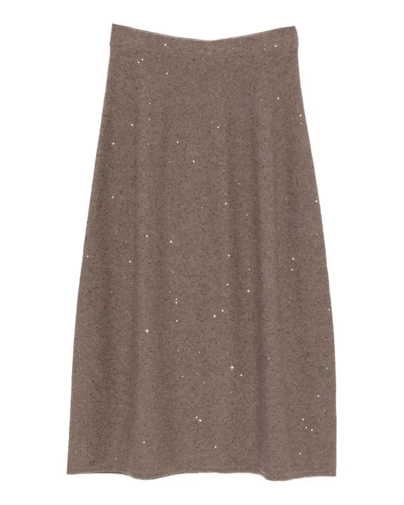 Antonelli Firenze sequin-embellished knitted skirt - Braun Braun