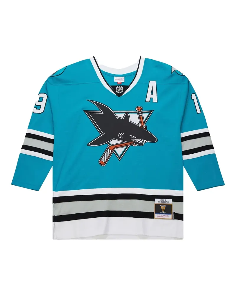 Mitchell & Ness x NHL San Jose Sharks 2015-16 Joe Thornton T-Shirt - Blau Blau