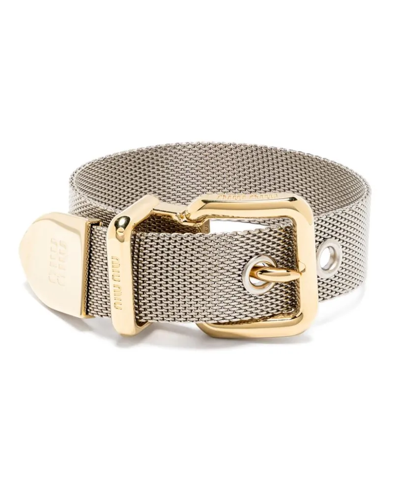 Miu Miu Zweifarbiges Armband mit Schnalle - Gold Gold
