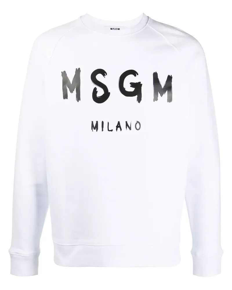 MSGM Sweatshirt mit Logo-Print - Weiß Weiß