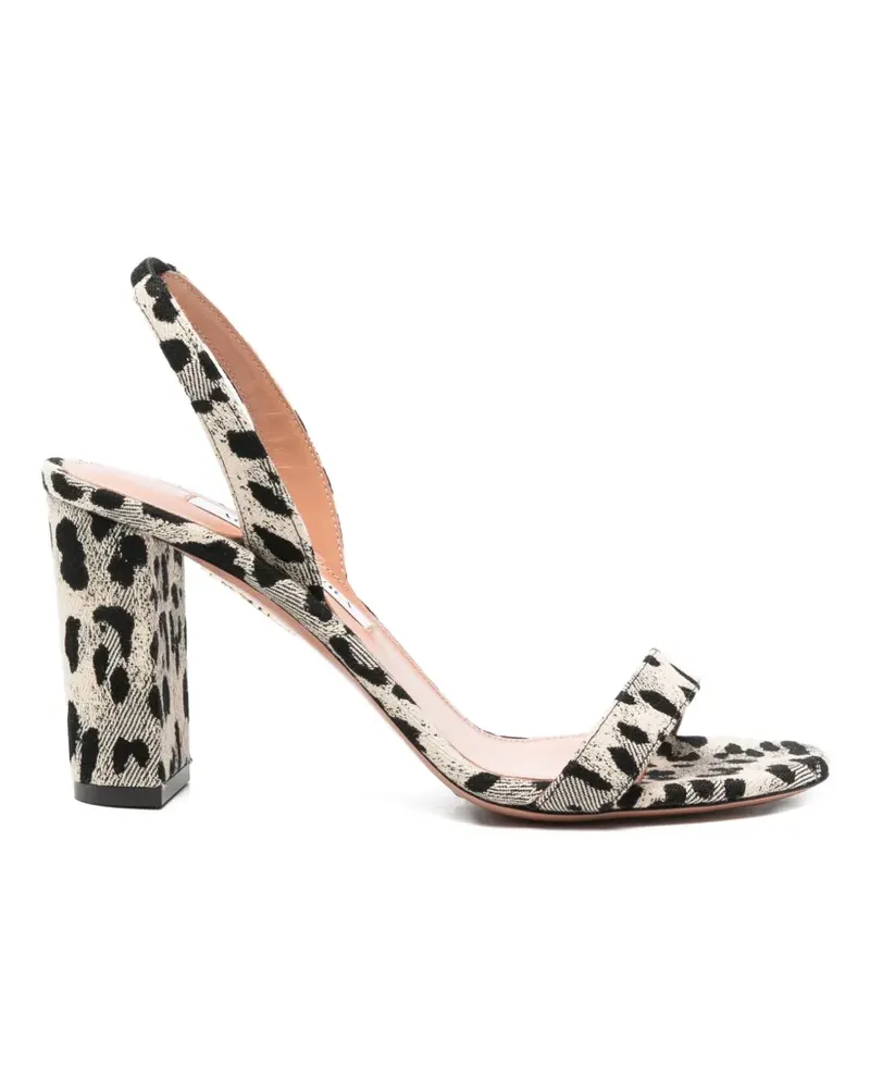 Aquazzura animal-print heeled sandals - Nude Nude