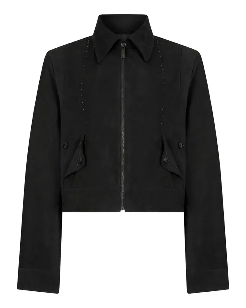 John Richmond studded zip-up jacket - Schwarz Schwarz
