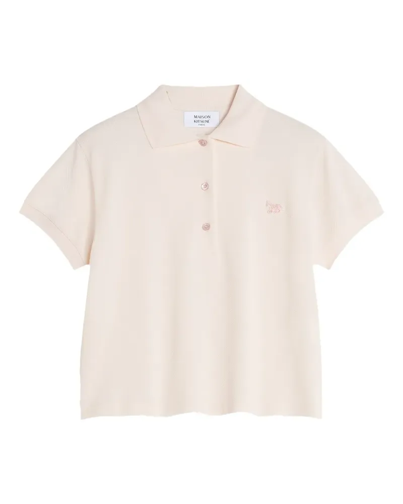 Kitsuné Poloshirt mit Fuchs-Stickerei - Weiß Weiß