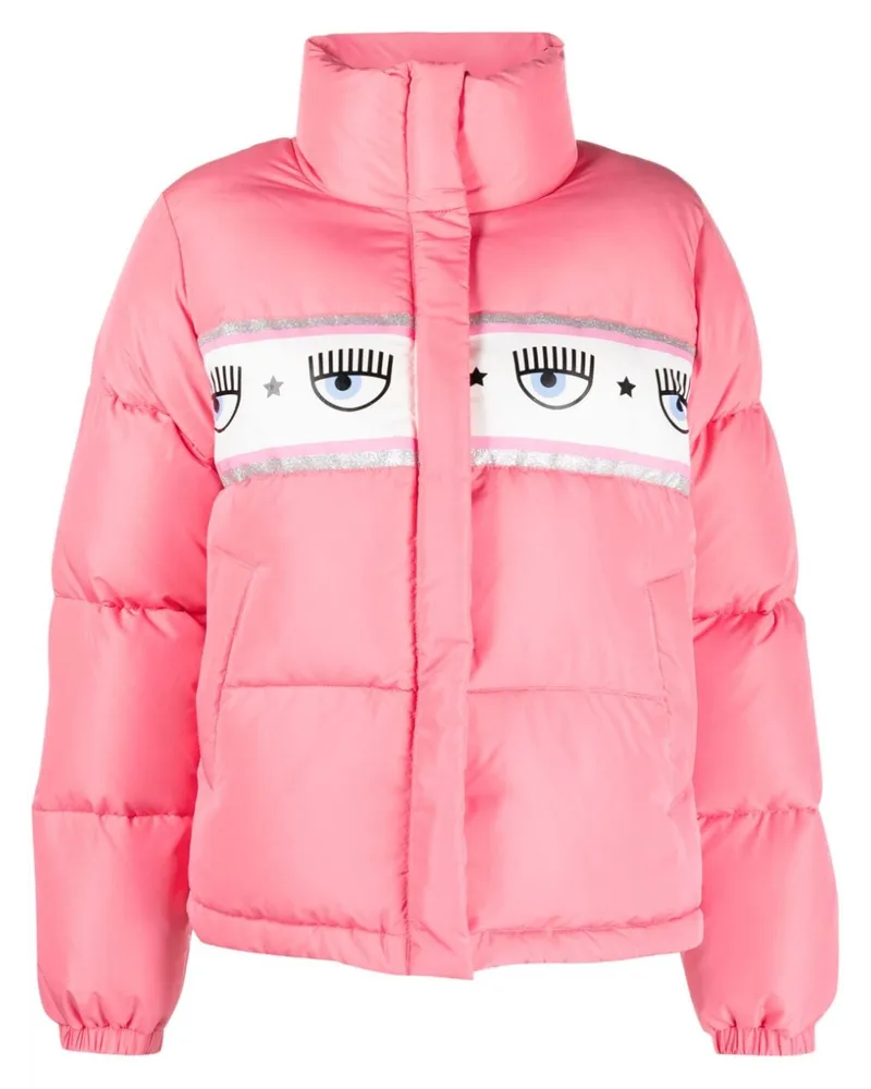 Chiara Ferragni Gefütterte Jacke mit Print Rosa