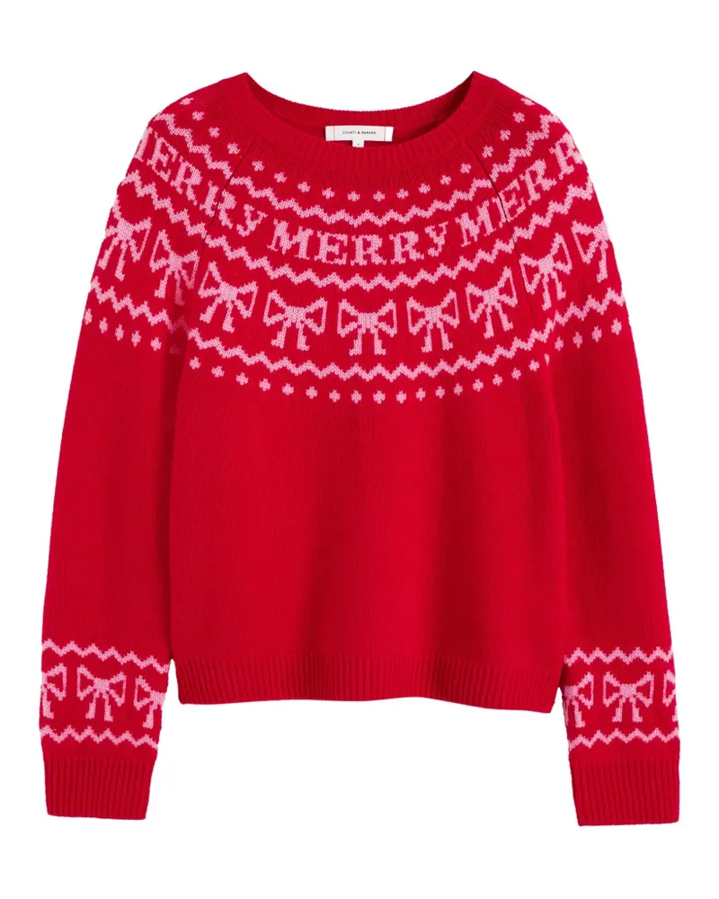 Chinti & Parker Pullover mit Schleifen-Intarsie - Rot Rot