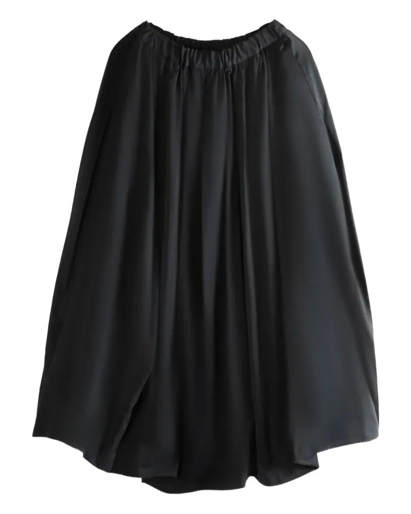 Comme des Garçons Rock mit Falten - Schwarz Schwarz
