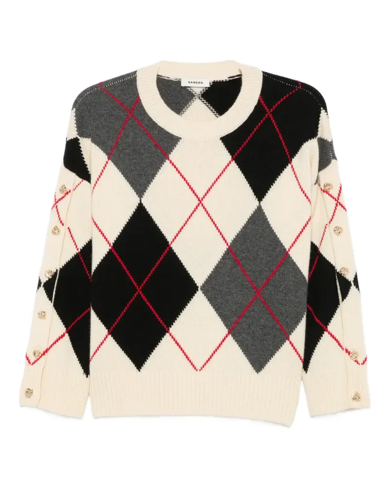 Sandro Pullover mit Knopfdetail - Nude Nude