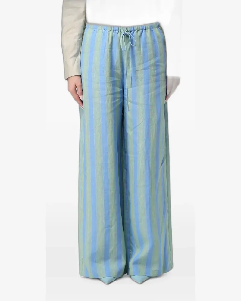 STAUD striped drawstring-waist trousers - Blau Blau