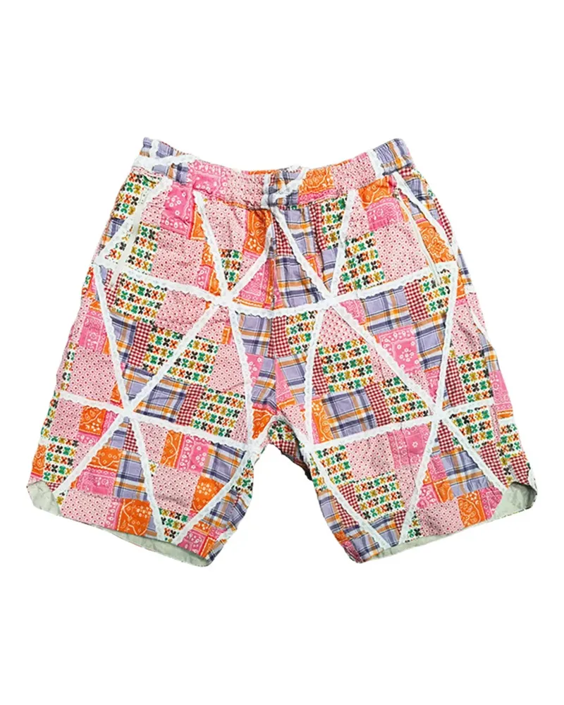 Engineered Garments Shorts im Patchwork-Look - ORANGE COTTON LACE PATCHWORK Orange