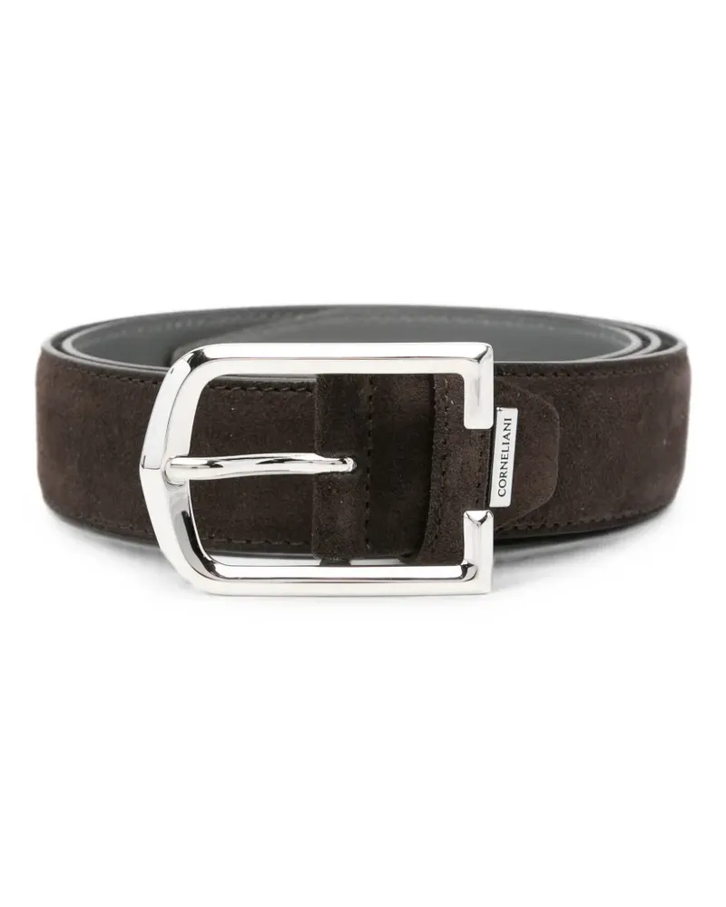 Corneliani Gürtel mit Logo-Schild - Braun Braun