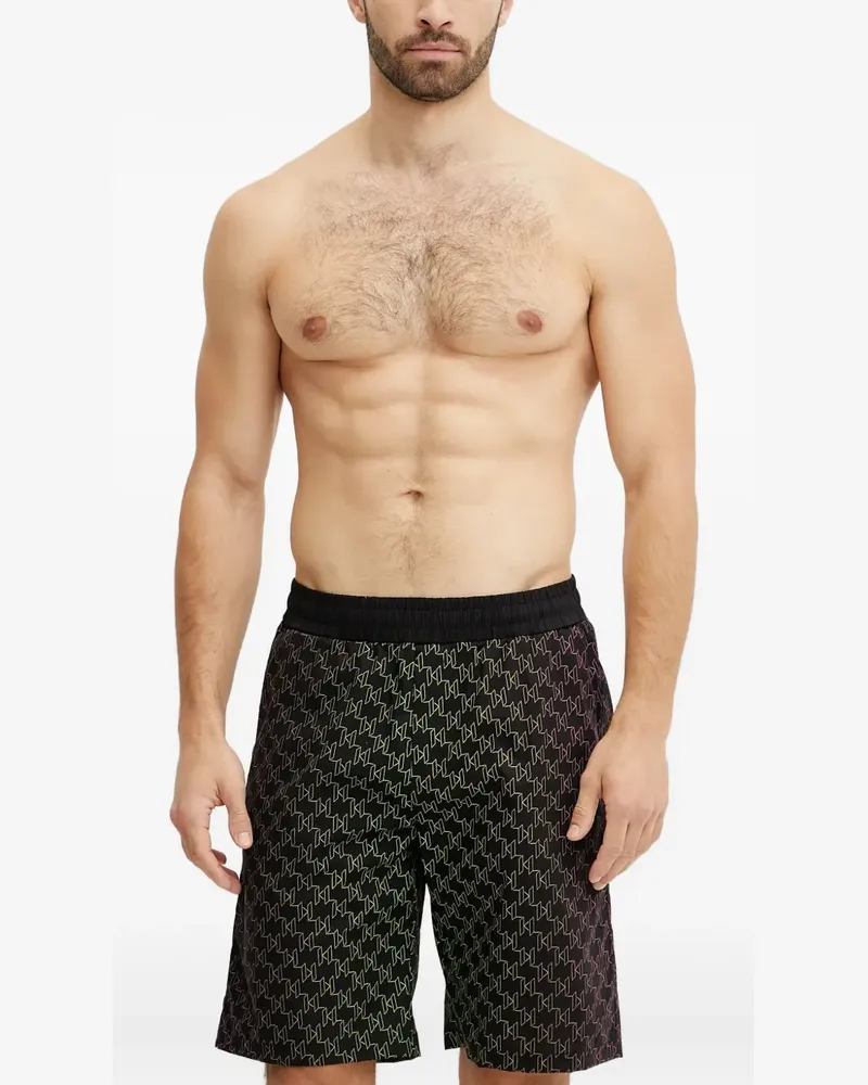 Karl Lagerfeld Shorts mit Logo-Print - Schwarz Schwarz