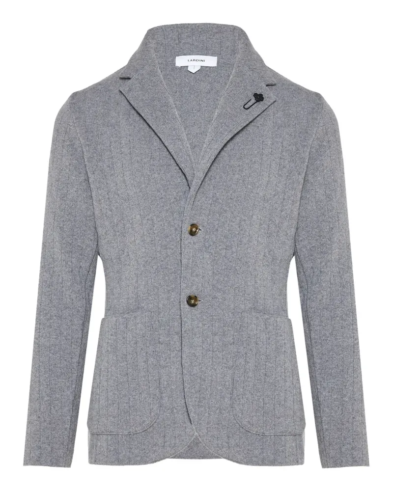 LARDINI notch-collar ribbed cardigan - Grau Grau