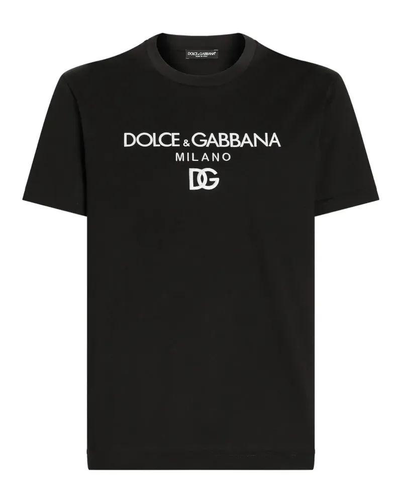 Dolce & Gabbana T-Shirt mit Logo-Stickerei - Schwarz Schwarz