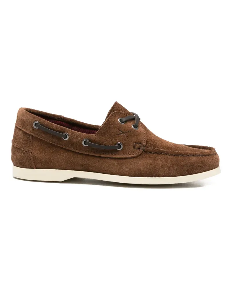 Manebí x Luca Rubinacci logo-detail boat shoes - Braun Braun